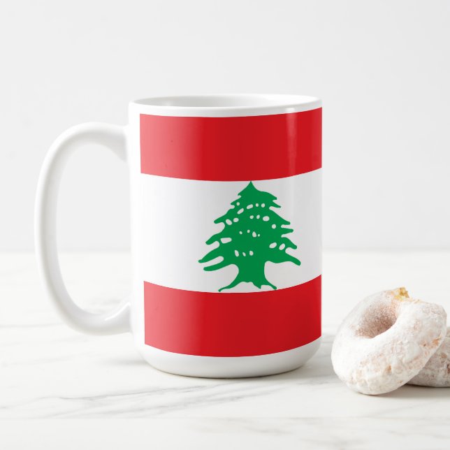 Libanonflagge Kaffeetasse (Mit Donut)