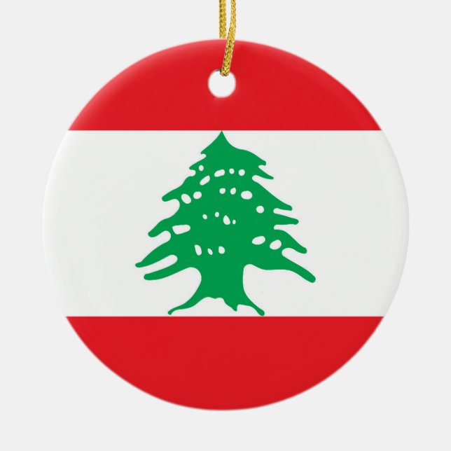 Libanonflagge Keramik Ornament (Vorne)