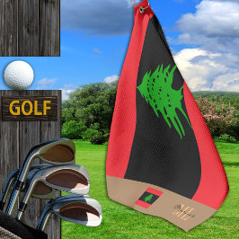 Libanonflagge & Libanon mit Monogramm / Golftücher Golfhandtuch