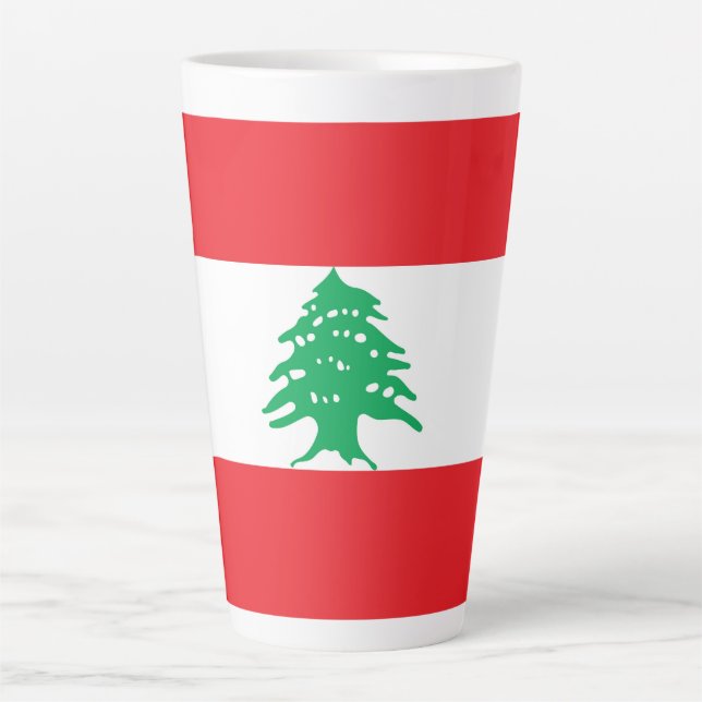 Libanonflagge Milchtasse (Vorderseite)