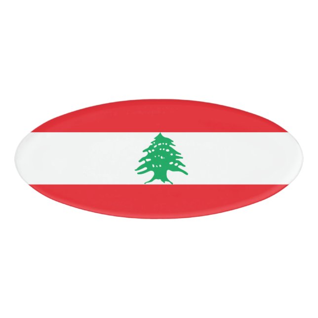 Libanonflagge Namenschild (Vorderseite)