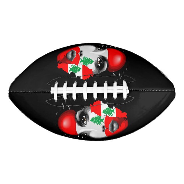 Libanonflagge und -karte im Gesicht eines Mädchens Football (Vorderseite)