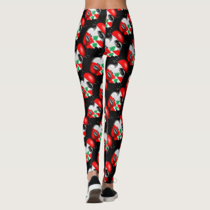 Libanonflagge und -karte im Gesicht eines Mädchens Leggings