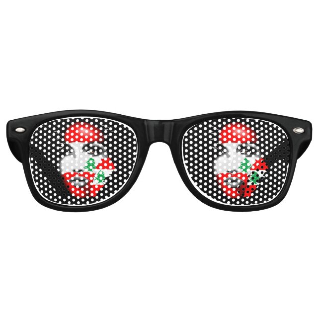 Libanonflagge und -karte im Gesicht eines Mädchens Partybrille (Vorderseite)