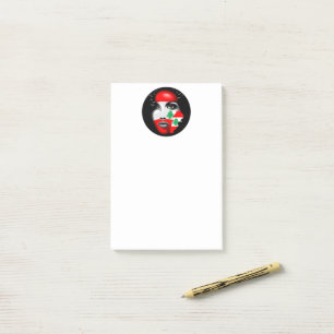 Libanonflagge und -karte im Gesicht eines Mädchens Post-it Klebezettel