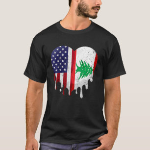 Libanonmonat-Flag-Gehör des amerikanischen Libanon T-Shirt