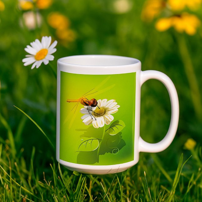 Libelle auf einer Blume Kaffee Tasse (Von Creator hochgeladen)