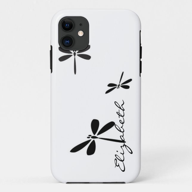 Libelle Benutzerdefiniertes Monogramm Case-Mate iPhone Hülle (Rückseite)