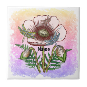 Libelle Blasse Mohnblume Fliese