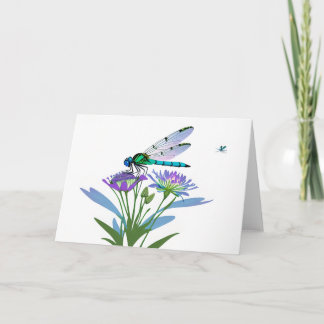 Libelle: Blues und Lila Karte