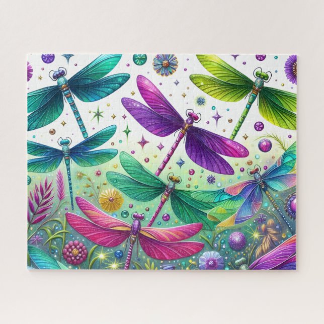 Libelle Blumenwiese Puzzle (Horizontal)