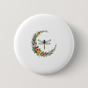 Libelle Boho Halbmond Friedenszeichen Hippie Libel Button