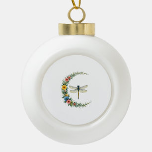 Libelle Boho Halbmond Friedenszeichen Hippie Libel Keramik Kugel-Ornament