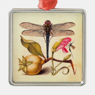 Libelle Botanische Natur Wildtiere Silbernes Ornament