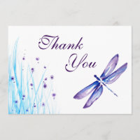 Libelle danken Ihnen Karten - blauer lila