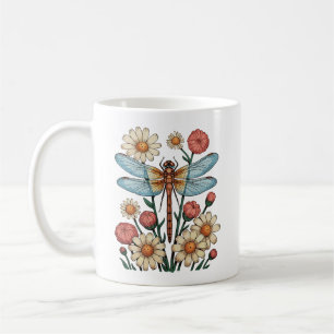 Libelle Floral Cottagecore Garten Blume Natur Kaffeetasse