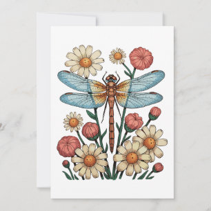 Libelle Floral Cottagecore Garten Blumen Natur  Einladung