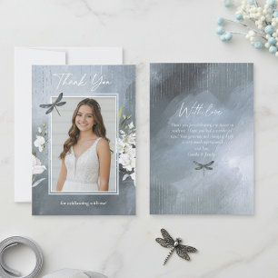 Libelle Floral Sweet 16 Dusty Blau ID1310 Dankeskarte