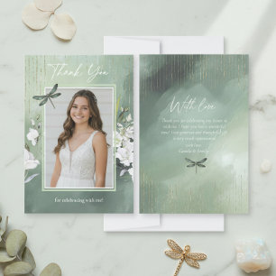 Libelle Floral Sweet 16 Salbeigrün ID1310 Dankeskarte
