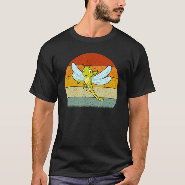 Libelle im Retro-Stil Vintage T-Shirt (Vorderseite)