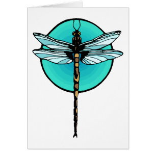 Libelle im Türkis-Kreis