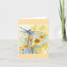 Libelle in den Blumen von Sherry Karte