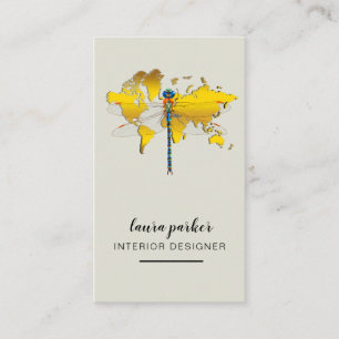 Libelle Kreativer Designer Natur Weltkarte Visitenkarte