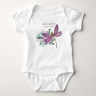 Libelle Mach Ein Wunsch Lila NAMED Geschenk Für Ne Baby Strampler