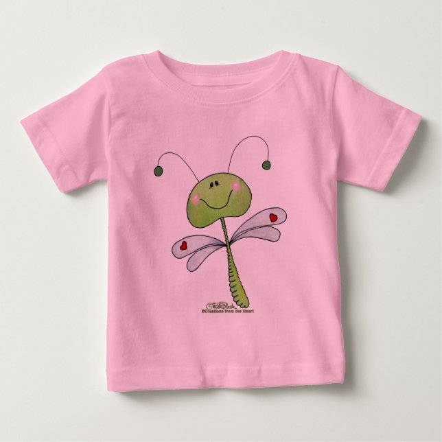 Libelle mit Herz Baby T-shirt (Vorderseite)
