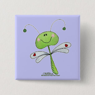 Libelle mit Herz Button