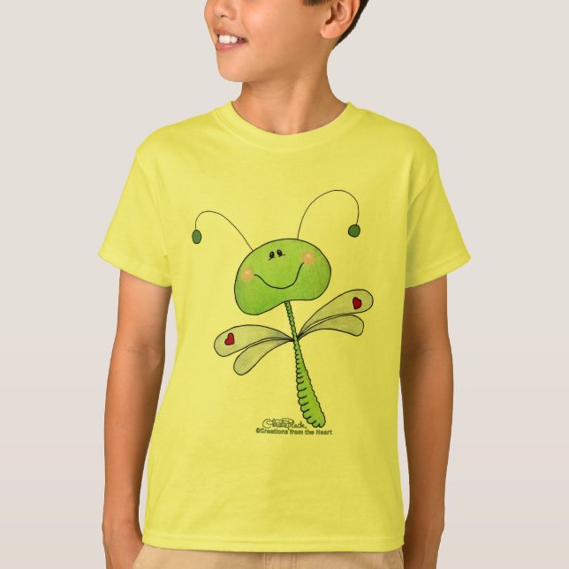 Libelle mit Herz T-Shirt (Vorderseite)