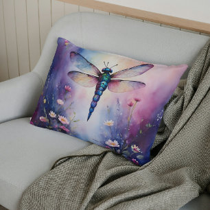 Libelle mit Lila Blume Lendenkissen
