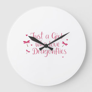 Libelle Nur Ein Mädchen Das Libellen Liebt T-Shirt Große Wanduhr