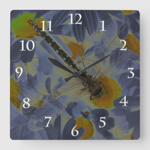 Libelle Quadratische Wanduhr