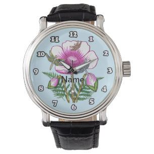 Libelle Rosa Mohn Uhr