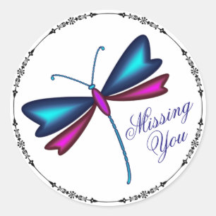 Libelle Runder Aufkleber