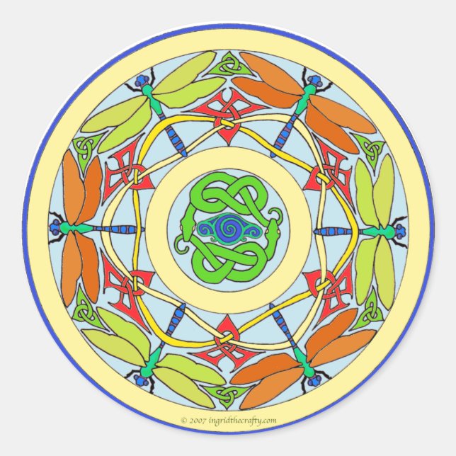 Libelle Runder Aufkleber (Vorderseite)