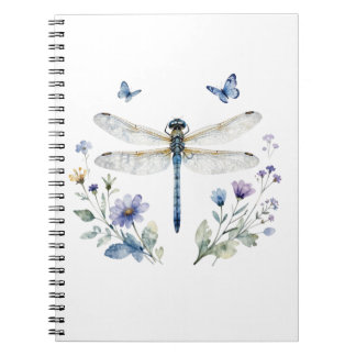 Libelle Schmetterling Wildblumen Notizbuch | Notizblock