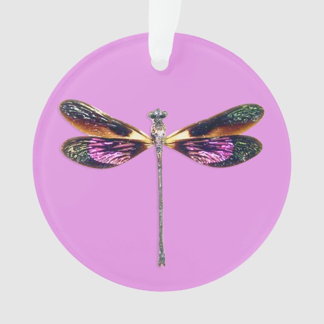 Libelle, silber, gold, lila und schwarz ornament (Vorderseite)