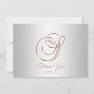 Libelle Silber Grau Roségold Danke S