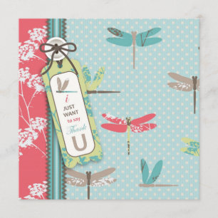 Libelle träumt TY Quadrat Dankeskarte