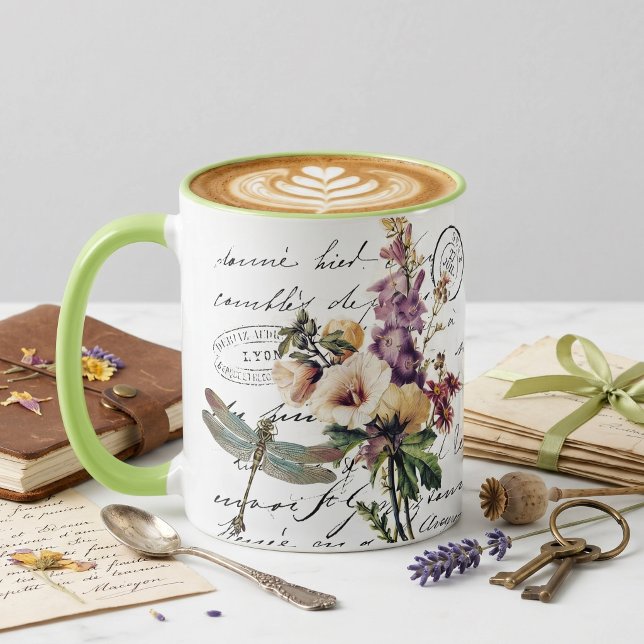 Libelle und Blumen Tasse (Von Creator hochgeladen)
