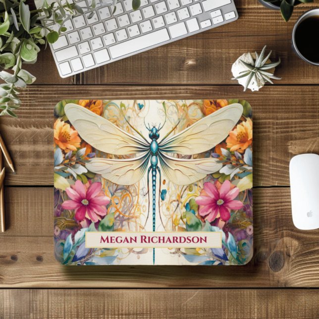 Libelle und Wildblumen mit Namen Mousepad (Von Creator hochgeladen)
