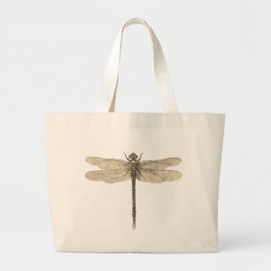 Libelle Vintage Antik Klassik Natur Jumbo Stoffbeutel