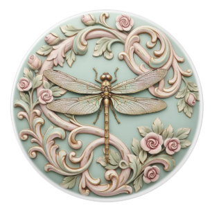 Libelle Vintage Victorian Rosa Rosen Floral Keramikknauf