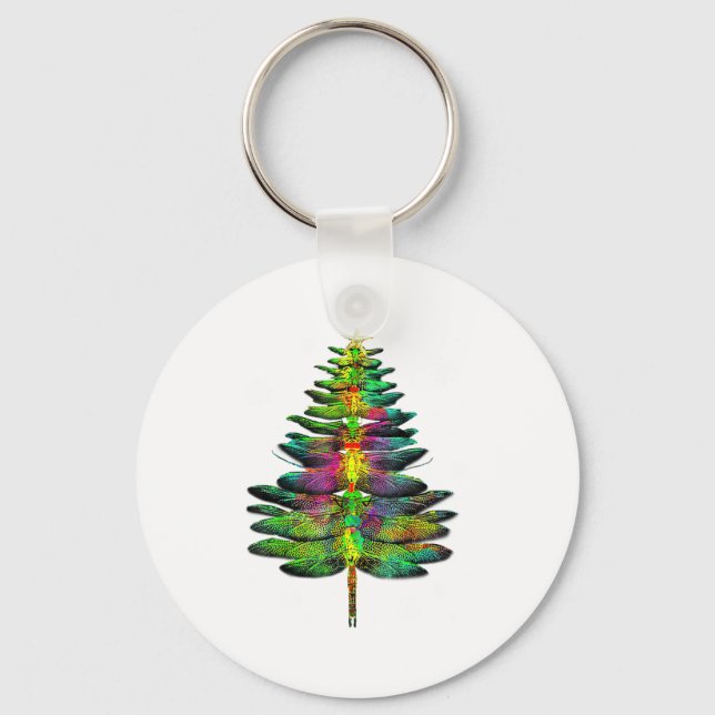 Libelle Weihnachtsbaum Libelle Xmas  Schlüsselanhänger (Vorderseite)