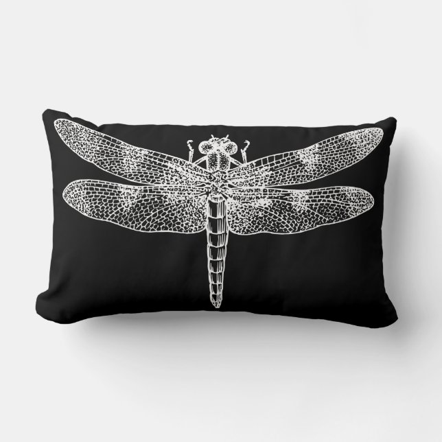 Libelle (weiß) lendenkissen (Vorderseite)