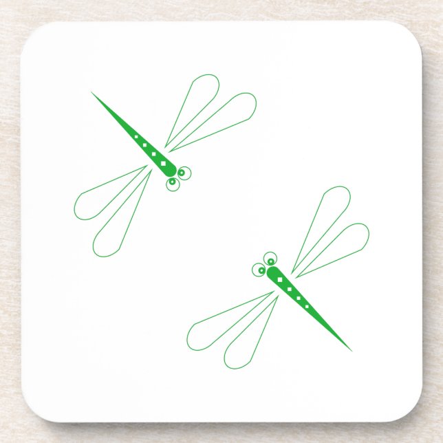 Libelle - weiße harte PlastikUntersetzer - Set von Untersetzer (Vorderseite)