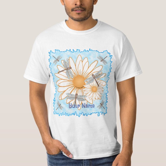 Libelle Weiße Margerite T-Shirt (Vorderseite)