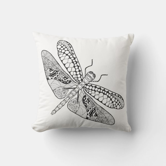 Libelle Zendoodle Kissen (Vorderseite)